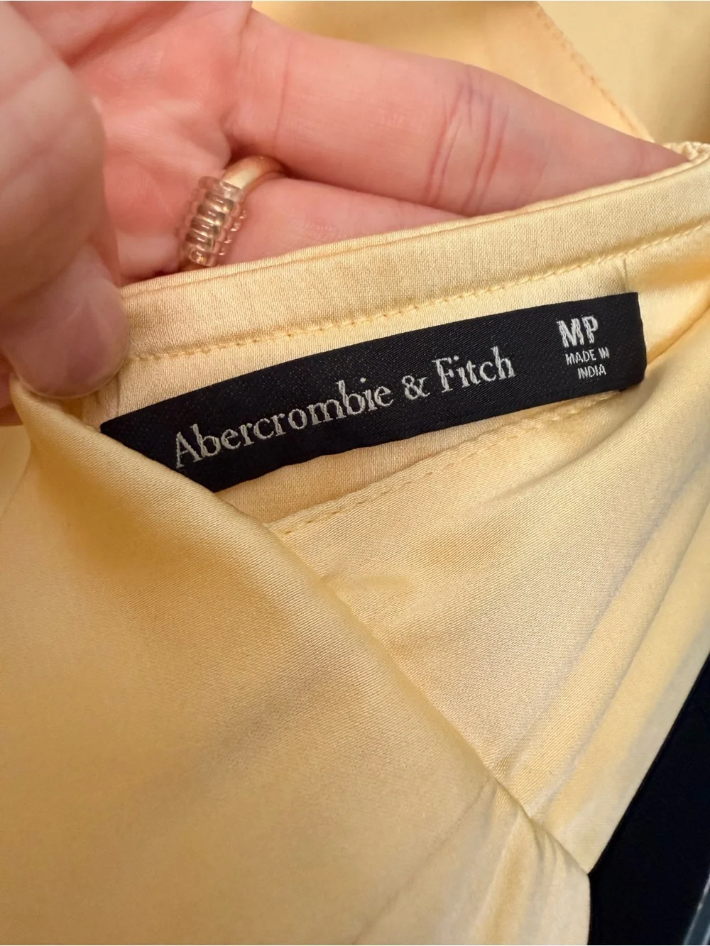 Abercrombie & Fitch | Satin Maxi Dress in Pale Yellow